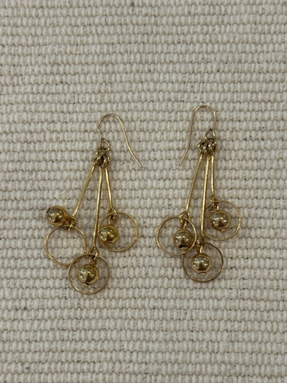 Delicate Gold Drop Circle Cluster Earrings - Women Jewelry